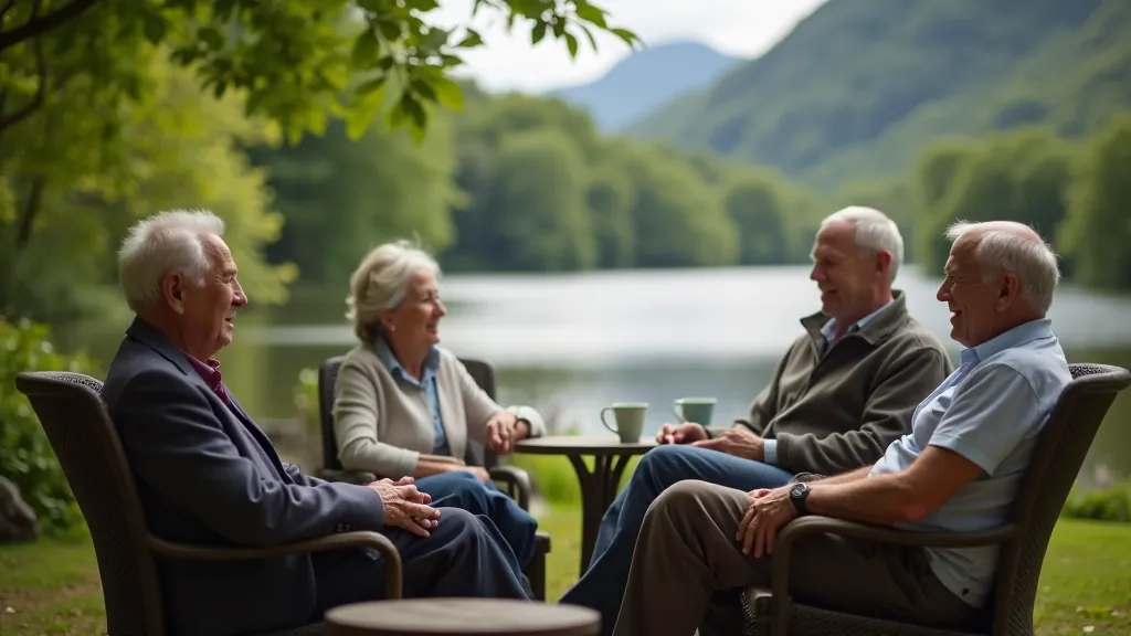 Group enjoying social time outdoors